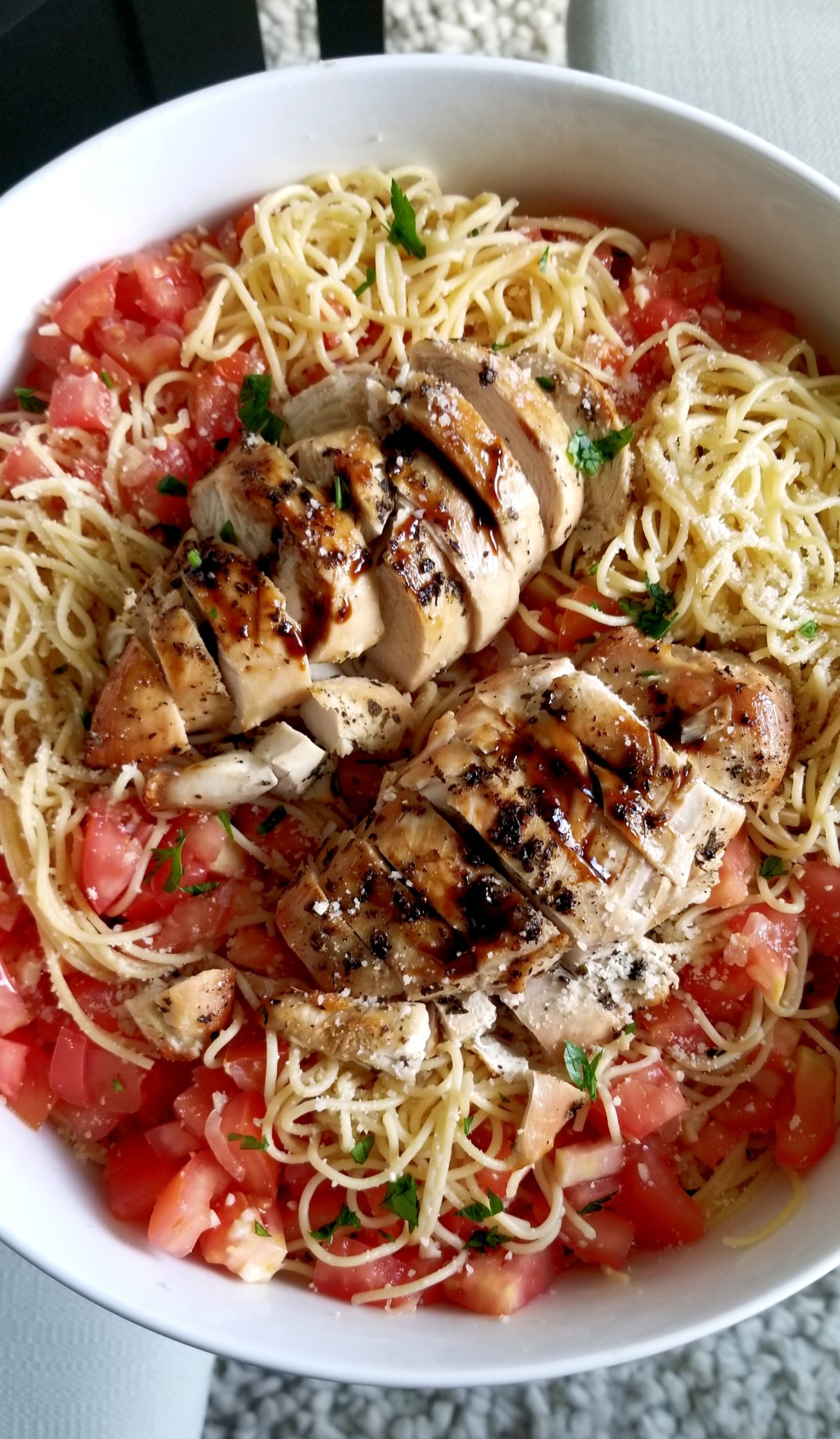 Bruschetta chicken pasta salad